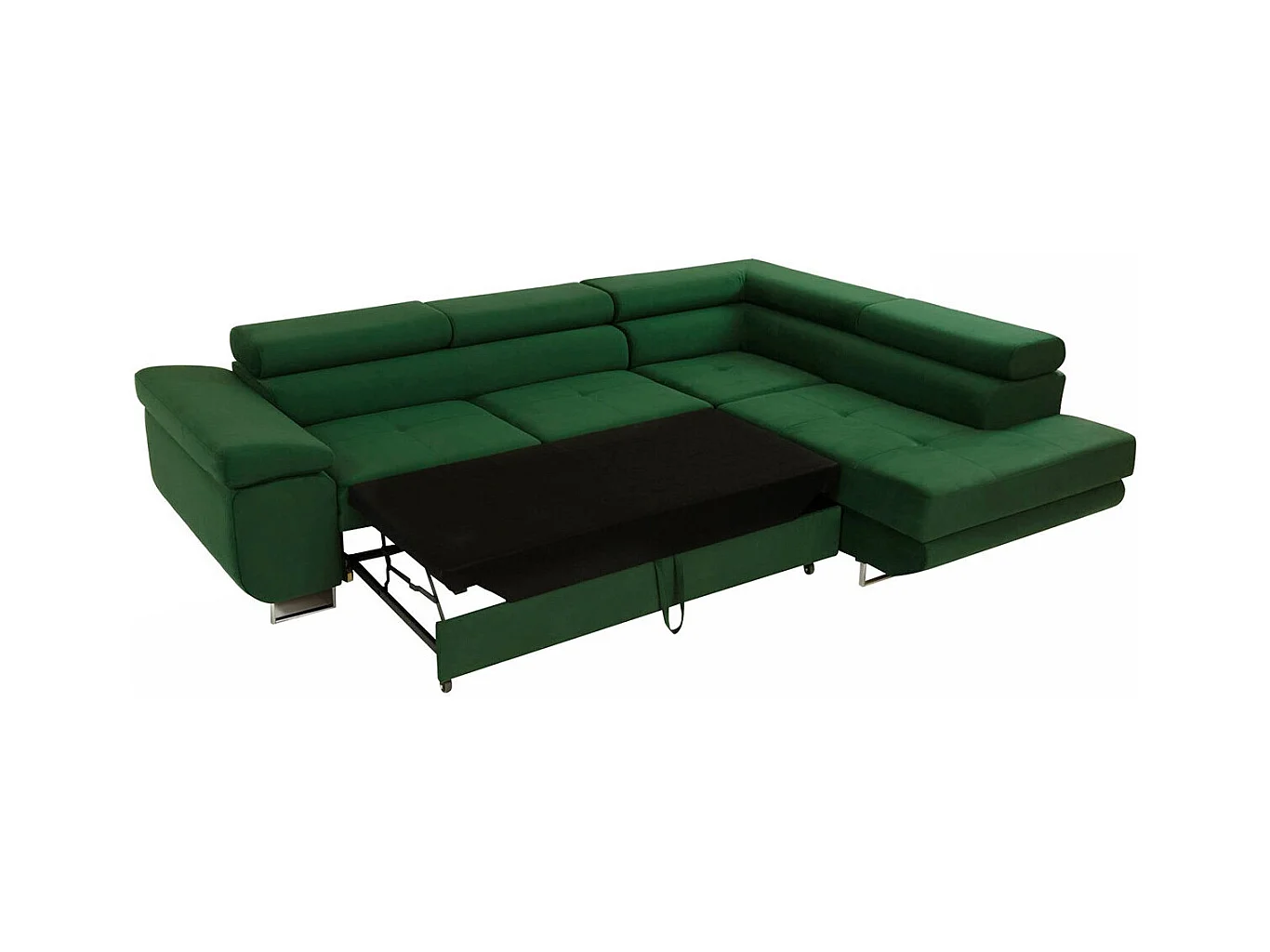 Canapé d'angle Comfivo Eliferu 101, Brun clair, Fonction de couchage, Boîte de literie,