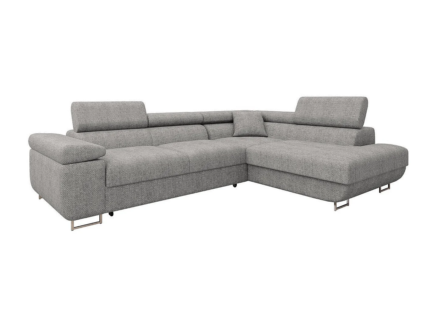 Sofá rinconero Comfivo Eliferu 101, Gris, Función de descanso, Almacenaje, 274x203x70cm