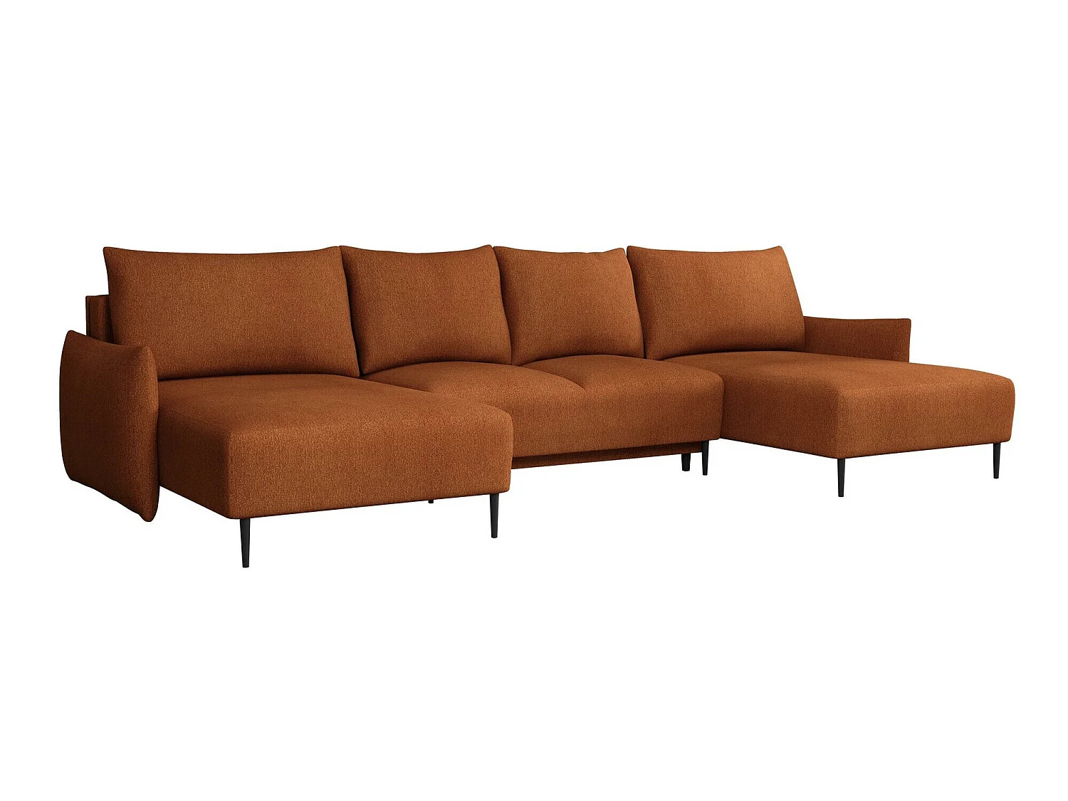 Sofá rinconero Columbus 223, Naranja, Función de descanso, Almacenaje