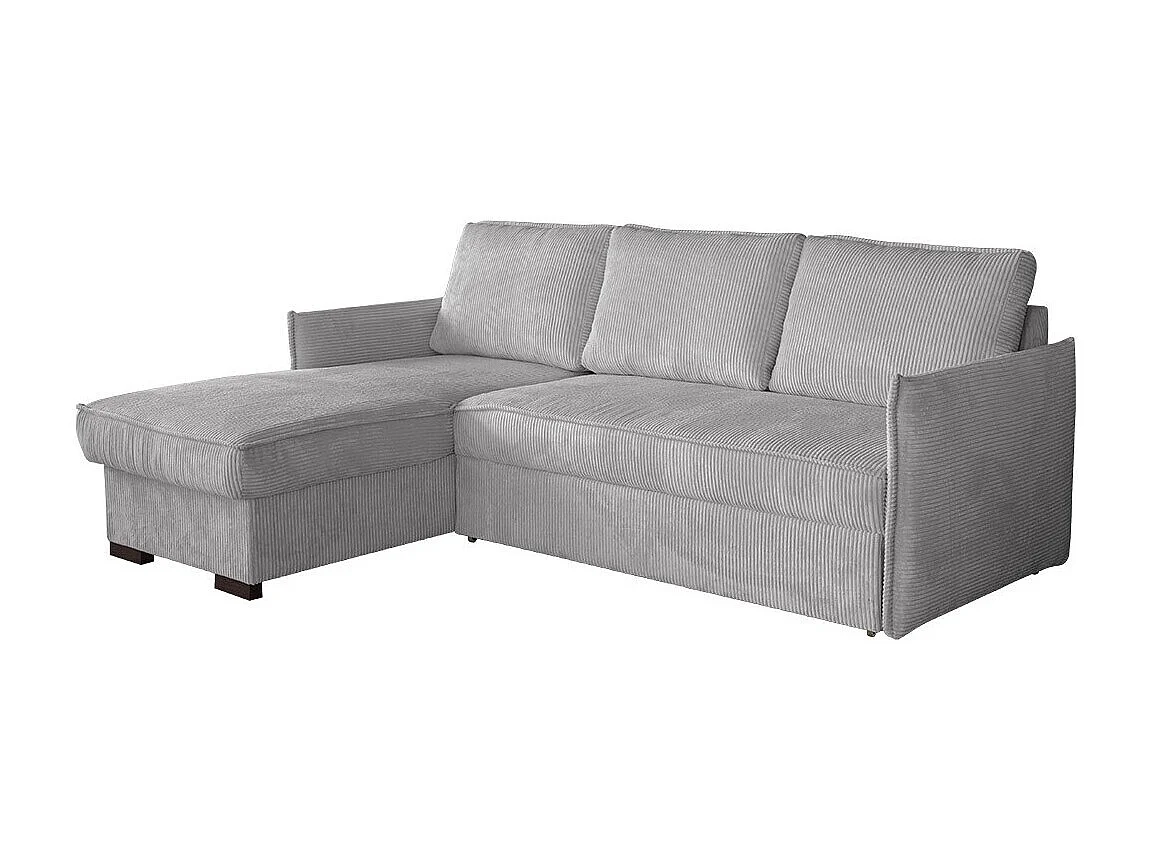 Canapé d'angle Columbus 208, Gris, Disponible, 220x160x90cm