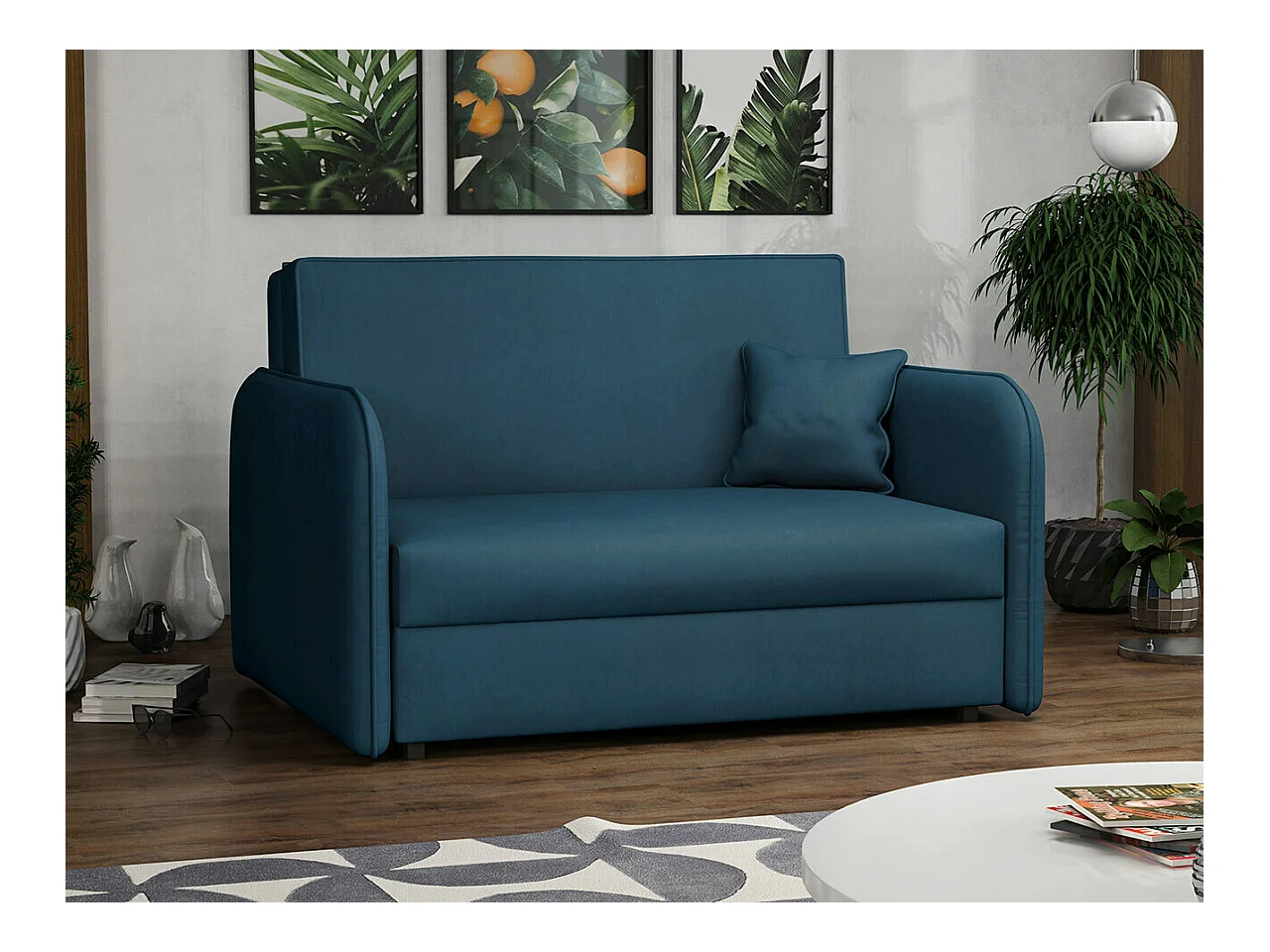 Sofá-cama Columbus 124, Almacenaje, 85x127x98cm, Muebles ya montados