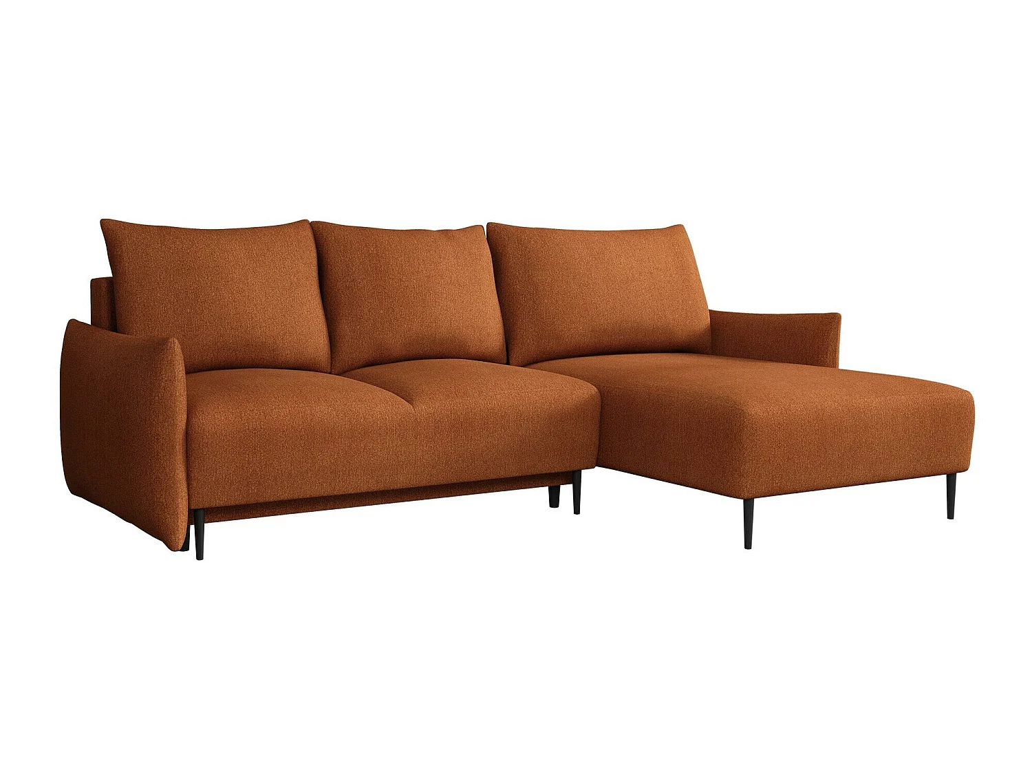 Sofá rinconero Columbus 224, Naranja, Función de descanso, Almacenaje