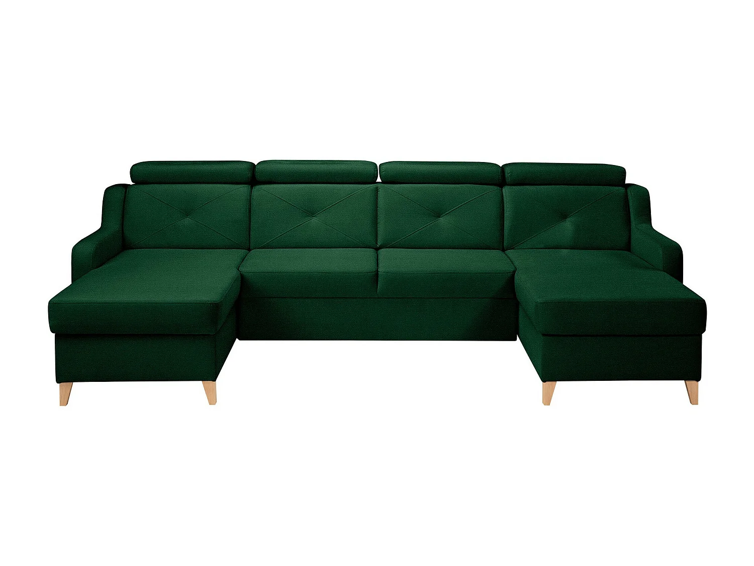 Sofá de canto Temple 129, Verde, Funcionalidade de dormir, 29x17x8cm