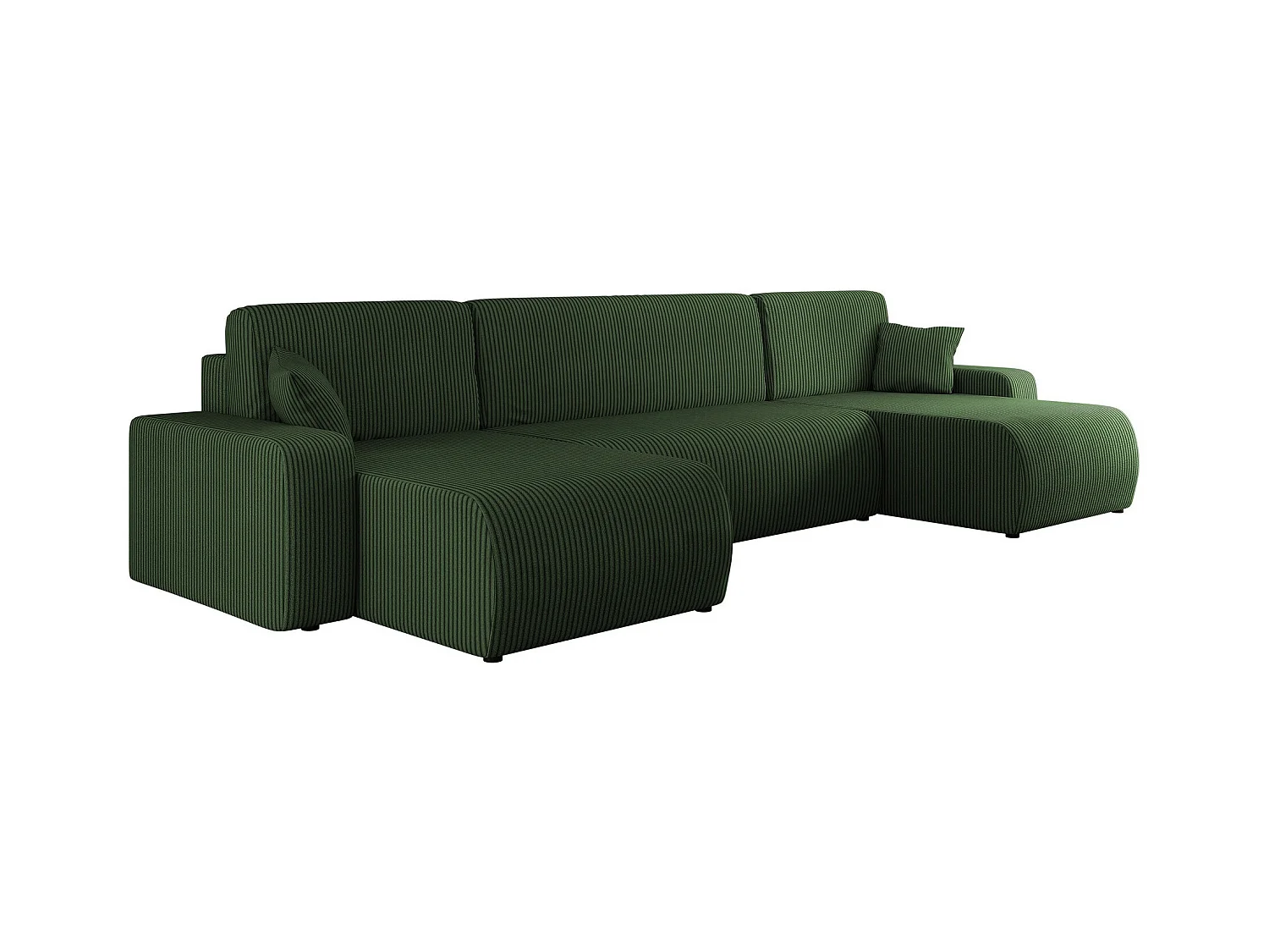 Canapé d'angle Shelton 103, Vert, Fonction de couchage, Boîte de literie, 312x145x82cm