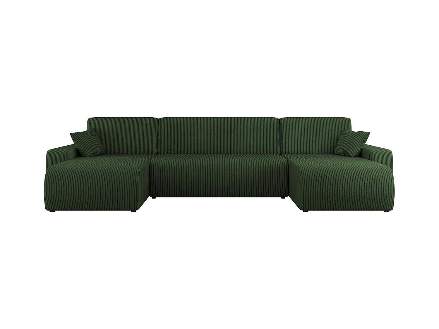 Canapé d'angle Shelton 103, Vert, Fonction de couchage, Boîte de literie, 312x145x82cm