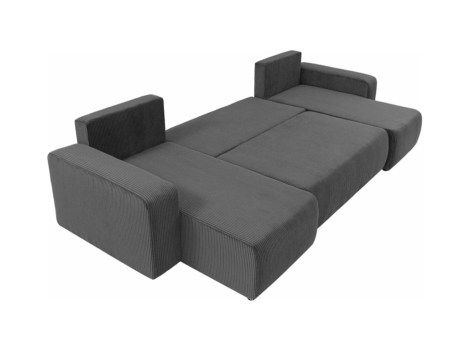 Canapé d'angle Shelton 103, Vert, Fonction de couchage, Boîte de literie, 312x145x82cm