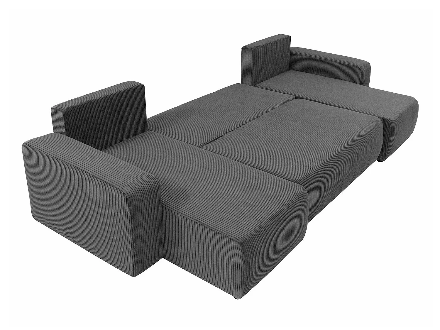 Canapé d'angle convertible 3 places en tissu vert SHELTON