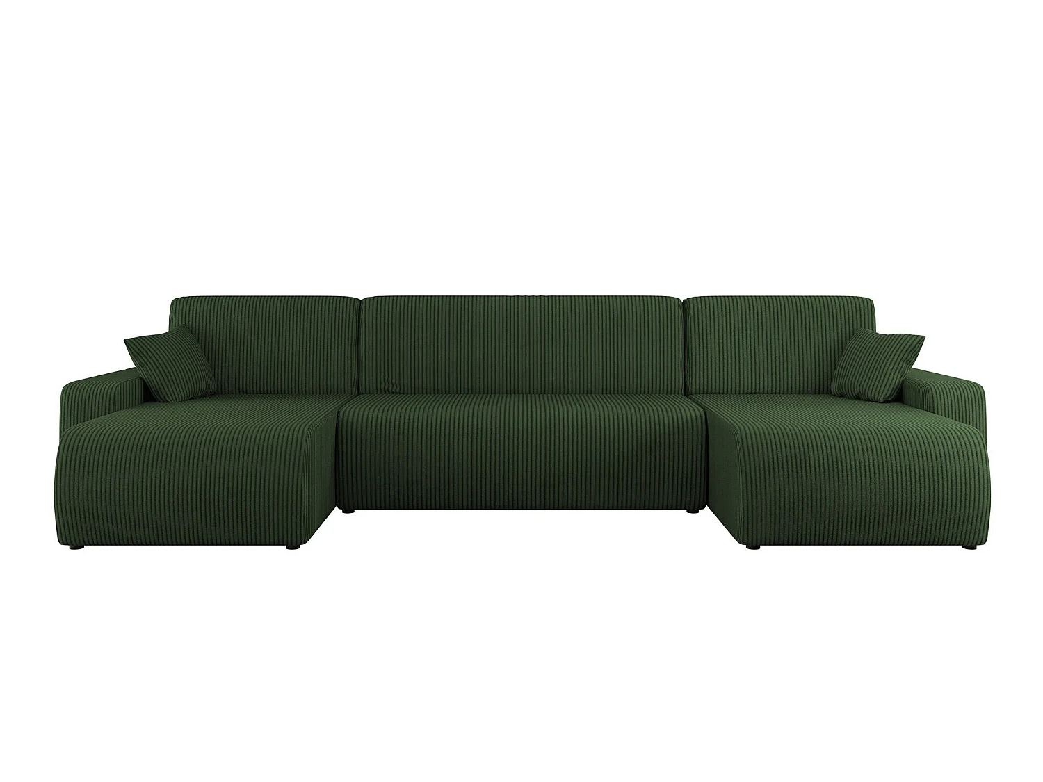 Canapé d'angle convertible 3 places en tissu vert SHELTON
