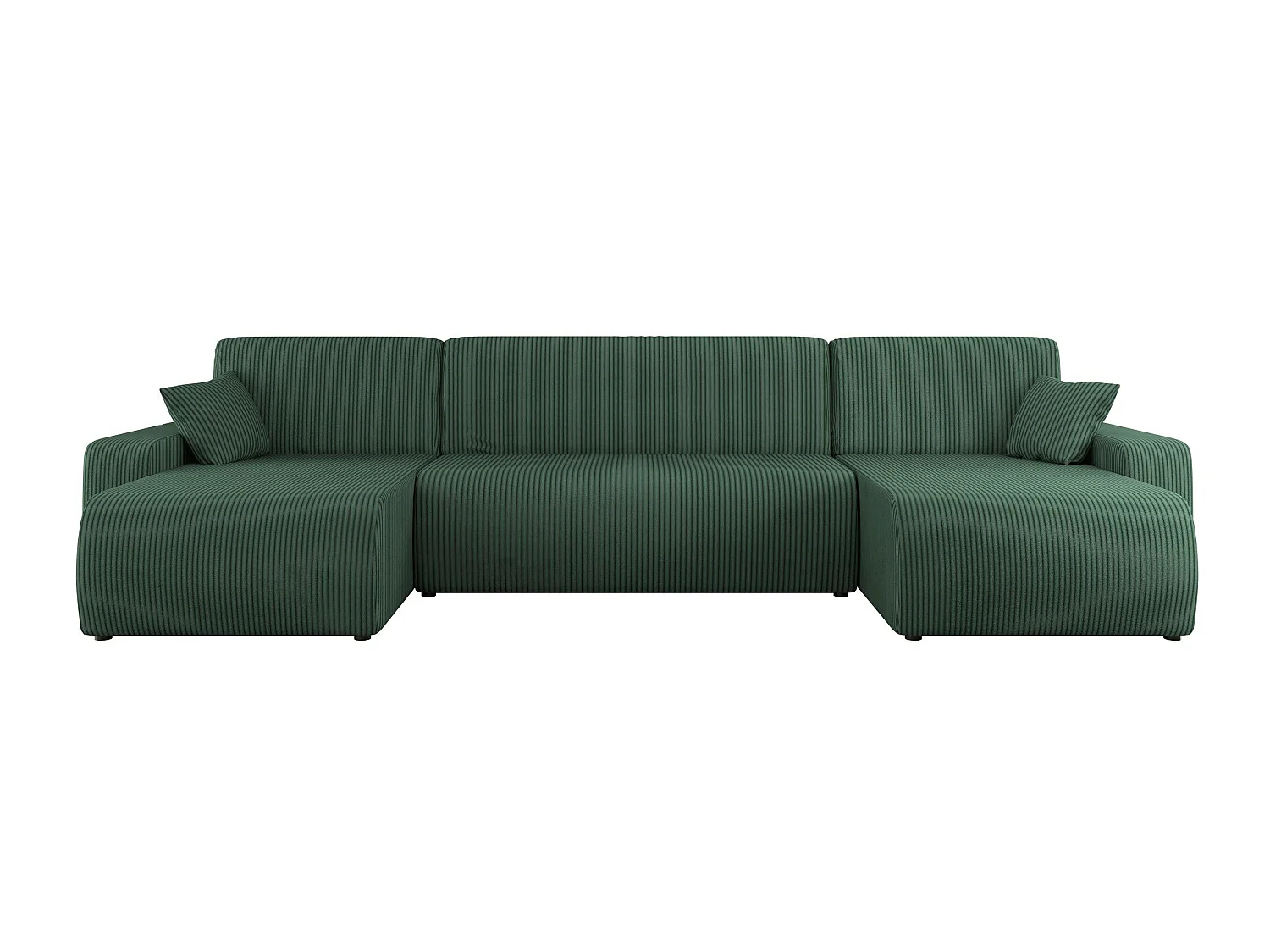 Canapé d'angle convertible 3 places en tissu vert DOCTRAL
