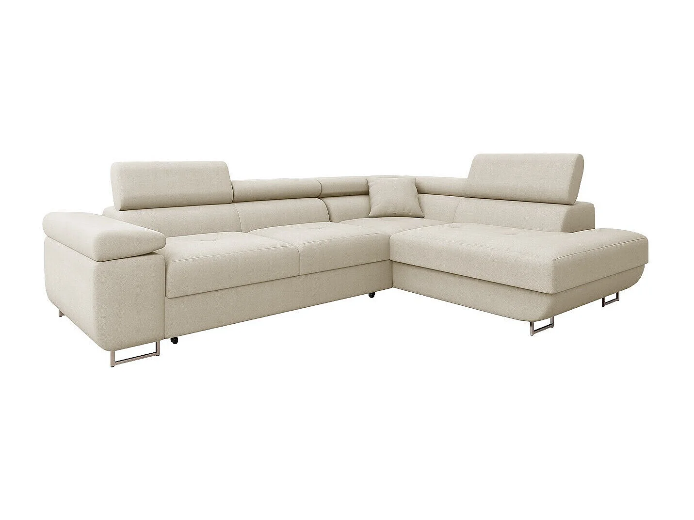 Sofá rinconero Comfivo Eliferu 101, De color marrón claro, Función de descanso, 274x203cm