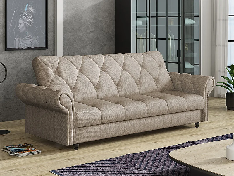 Sofá cama Columbus 209, Cama com arrumação, 9x24x9cm