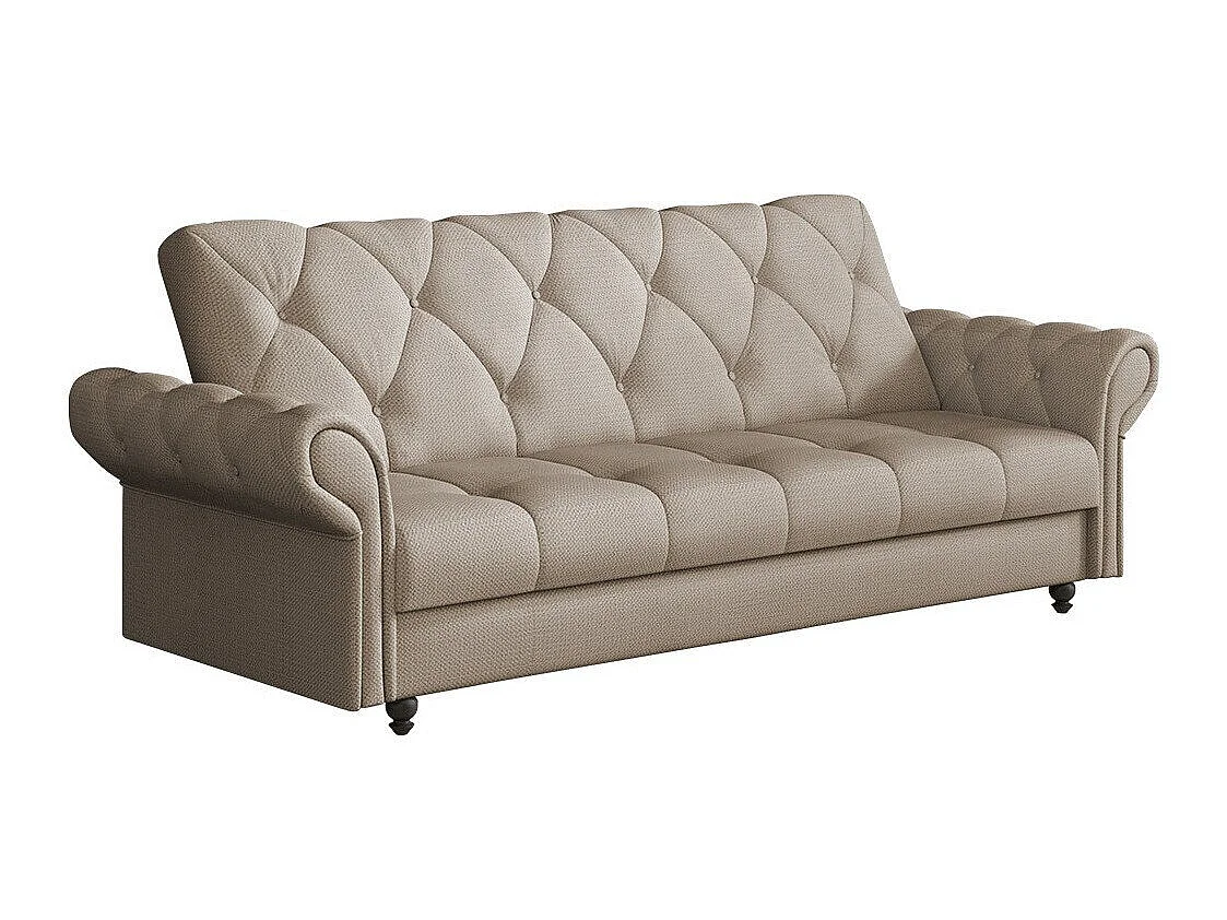Canapé convertible 2 places en tissu marron COLUMBUS