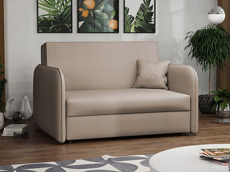 Canapé convertible Columbus 124, Disponible, 85x127x98cm, Mobilier déjà assemblé