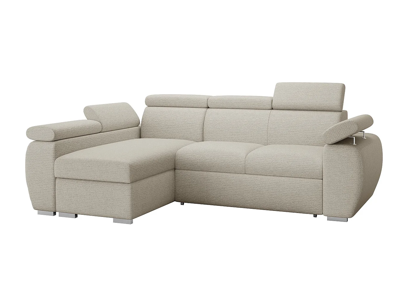 Canapé d'angle Columbus 132, Brun clair, Disponible, 255x170x85cm