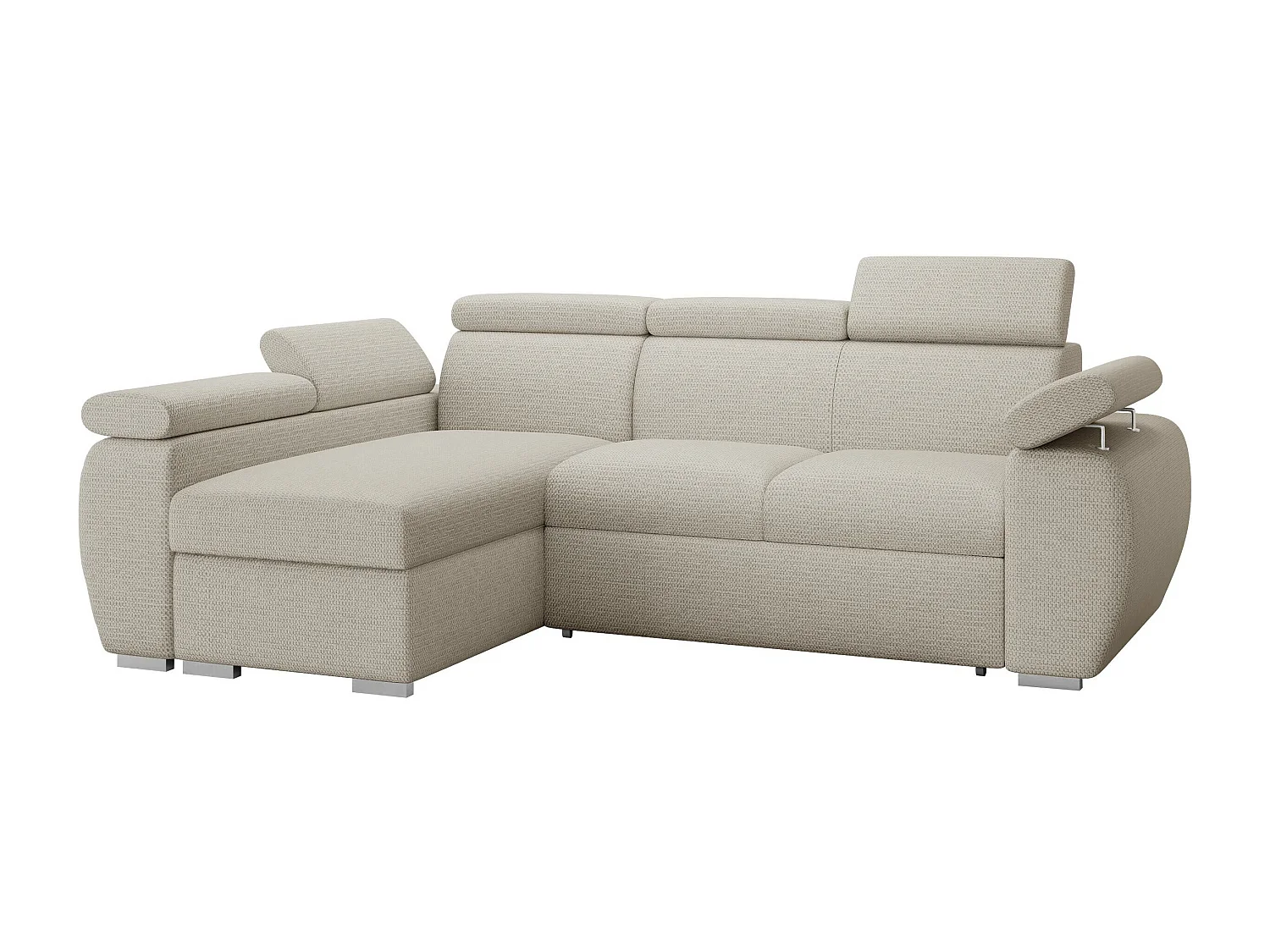 Canapé d'angle Columbus 132, Crème, Disponible, 255x170x85cm