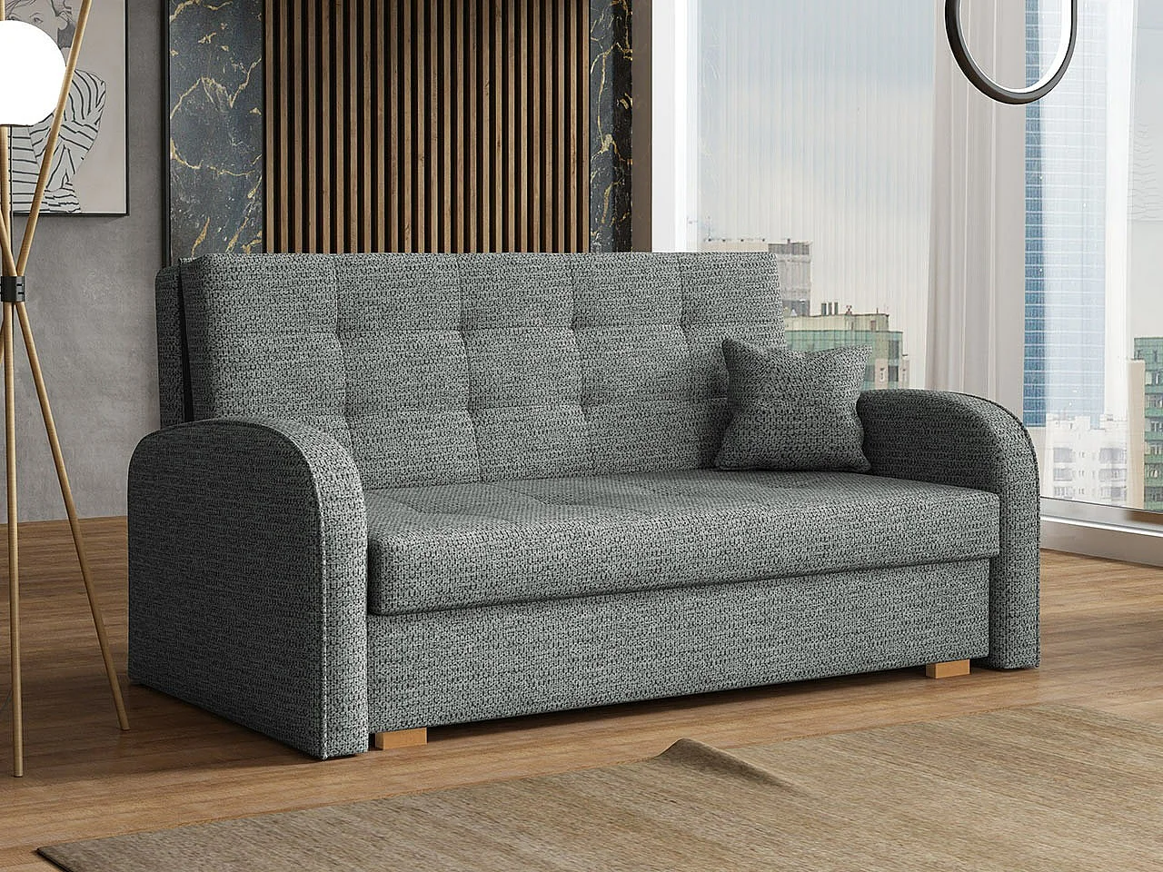 Canapé convertible Columbus 116, Disponible, 85x153x98cm, Mobilier déjà assemblé