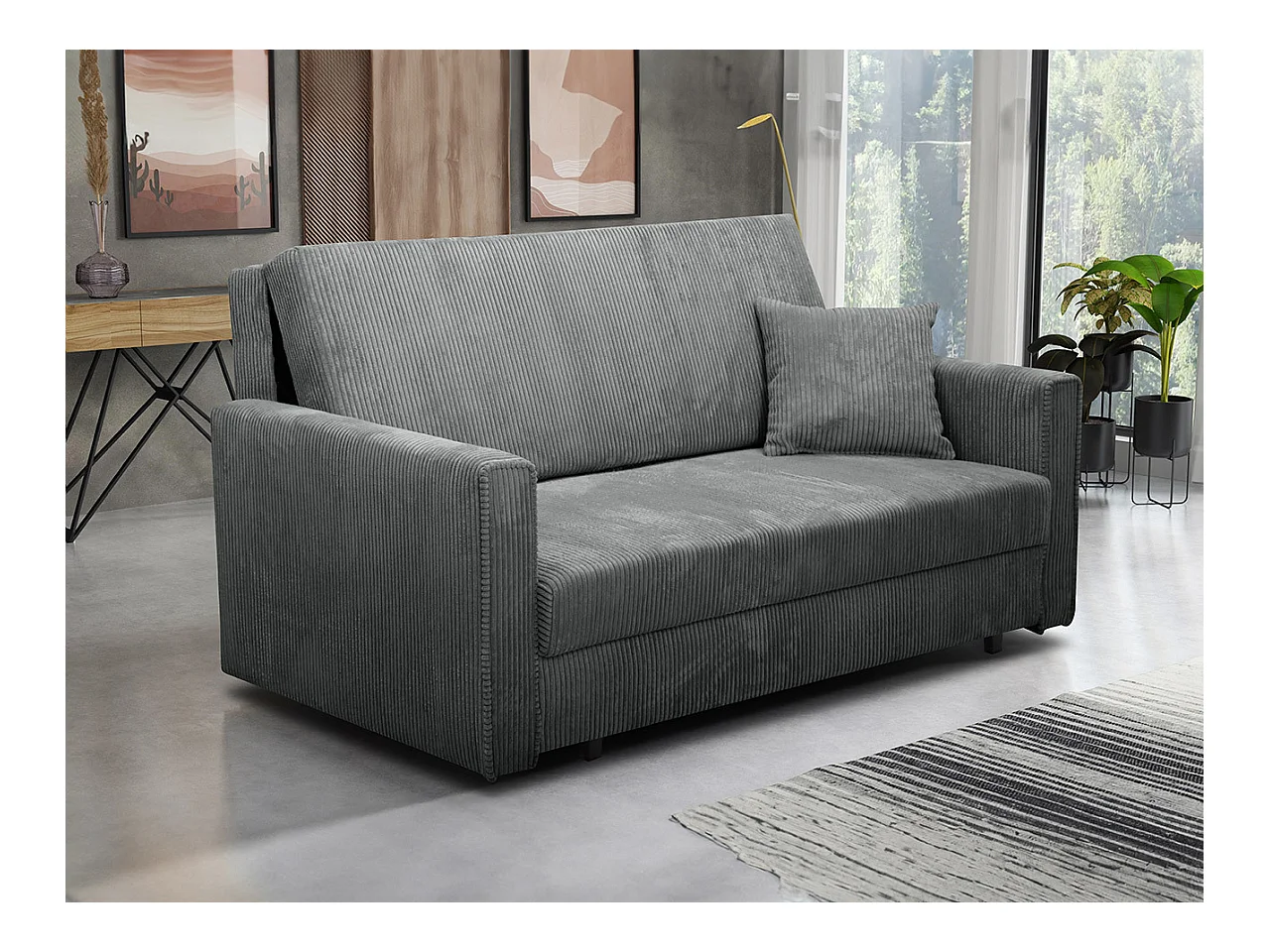 Sofá-cama Columbus 188, Almacenaje, 85x153x98cm, Muebles ya montados