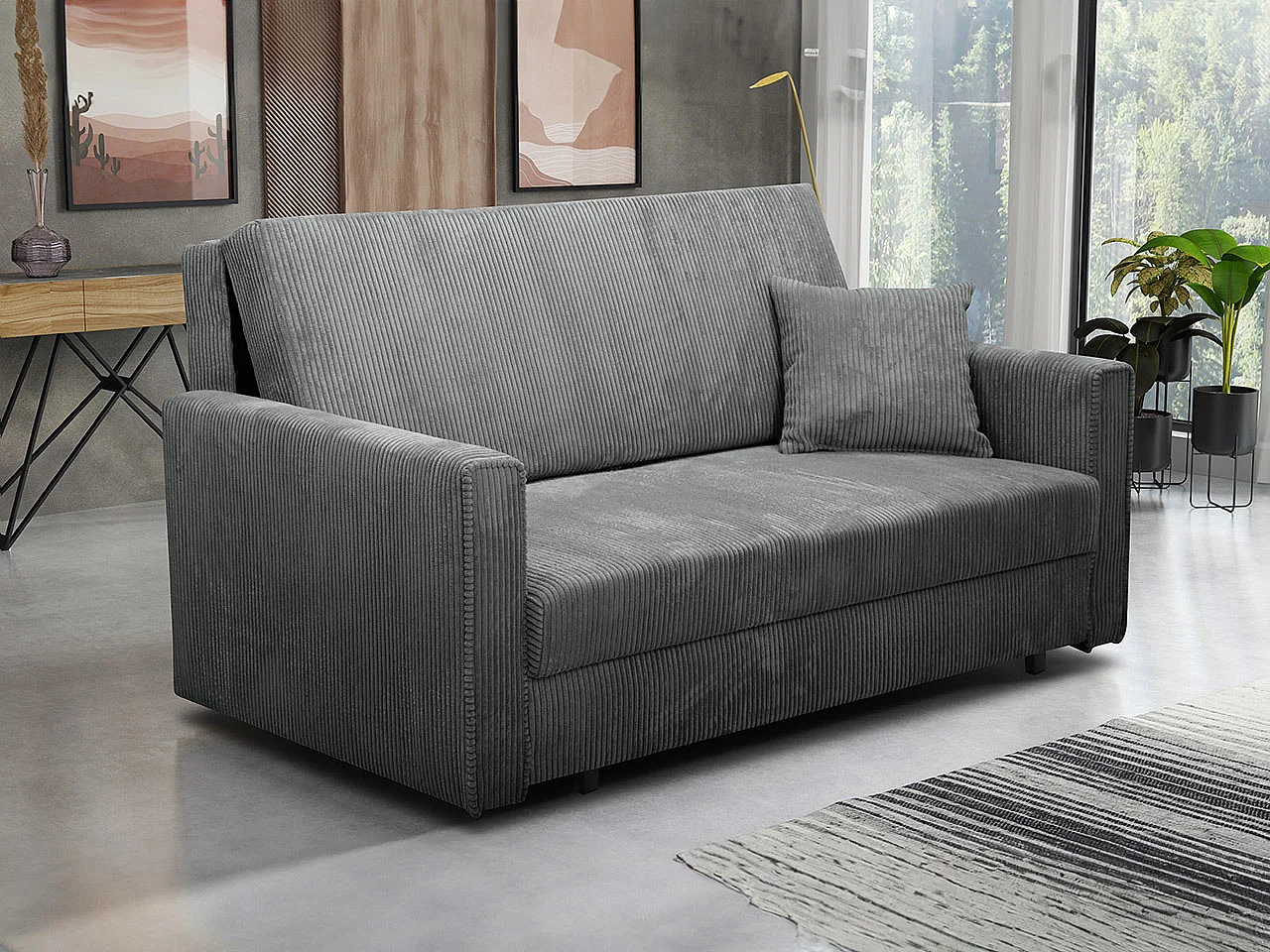 Canapé convertible Columbus 188, Disponible, 85x153x98cm, Mobilier déjà assemblé