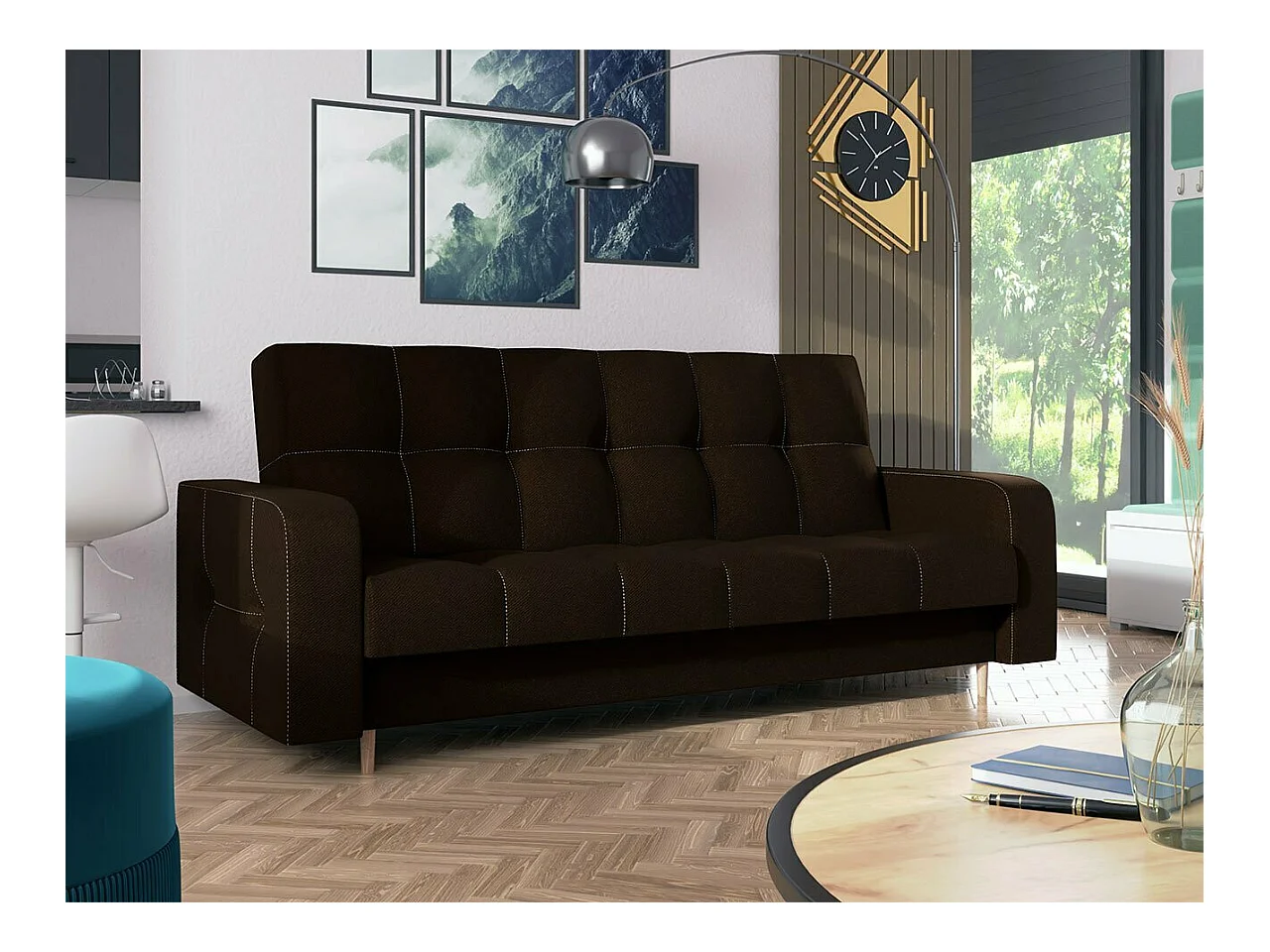 Sofá-cama Edinburg 106, Almacenaje, 98x223x93cm