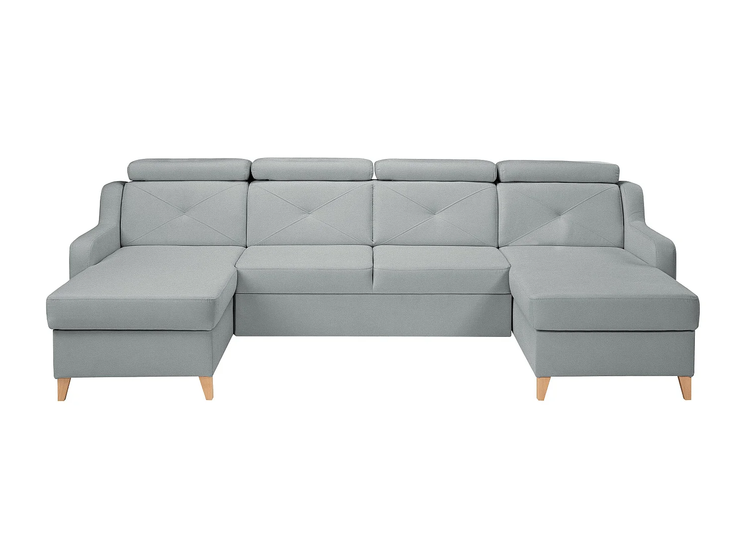 Sofá rinconero Temple 129, Gris, Función de descanso, Almacenaje, 286x165x82cm