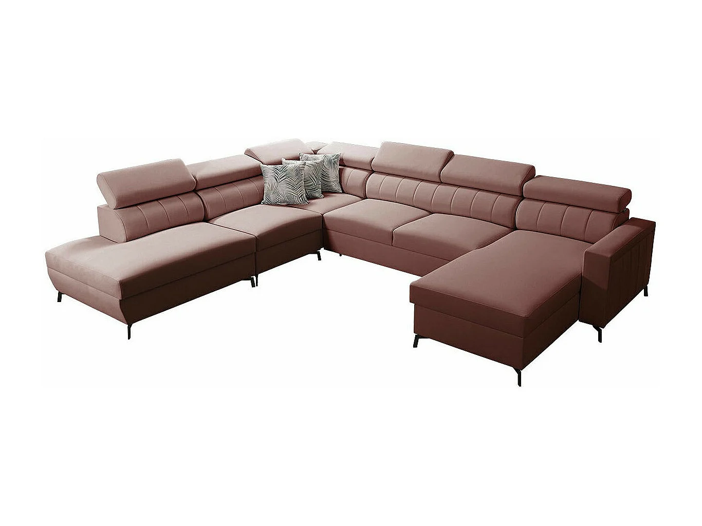 Canapé d'angle Sarasota 155, Rose, Disponible, 351x302x83cm