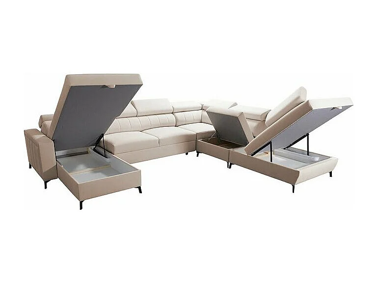 Canapé d'angle Sarasota 155, Rose, Disponible, 351x302x83cm