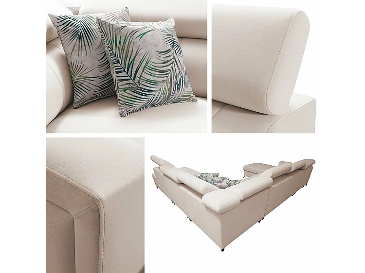 Canapé d'angle Sarasota 155, Rose, Disponible, 351x302x83cm