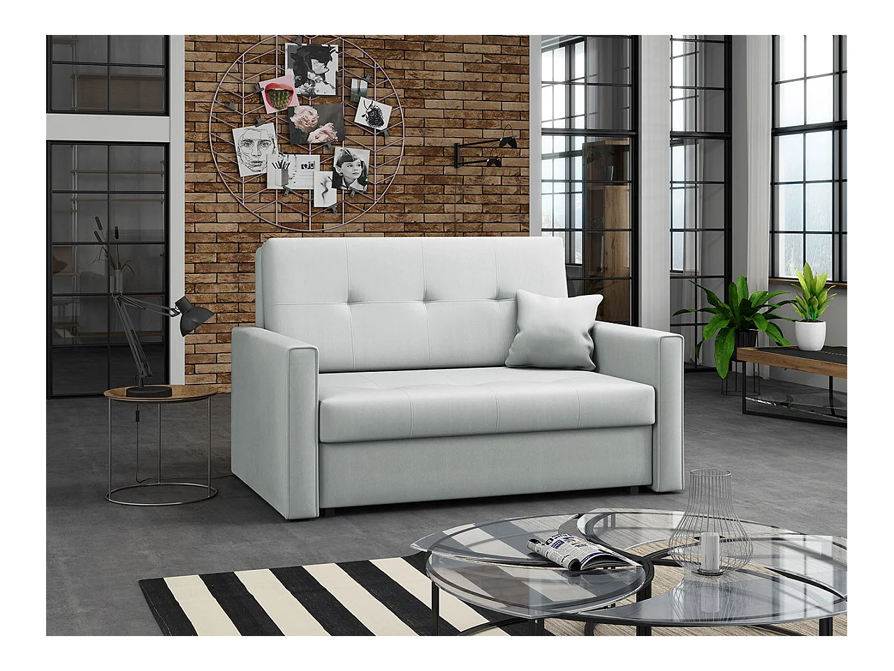 Canapé convertible Columbus 105, Boîte de literie, 85x133x98cm, Mobilier déjà assemblé