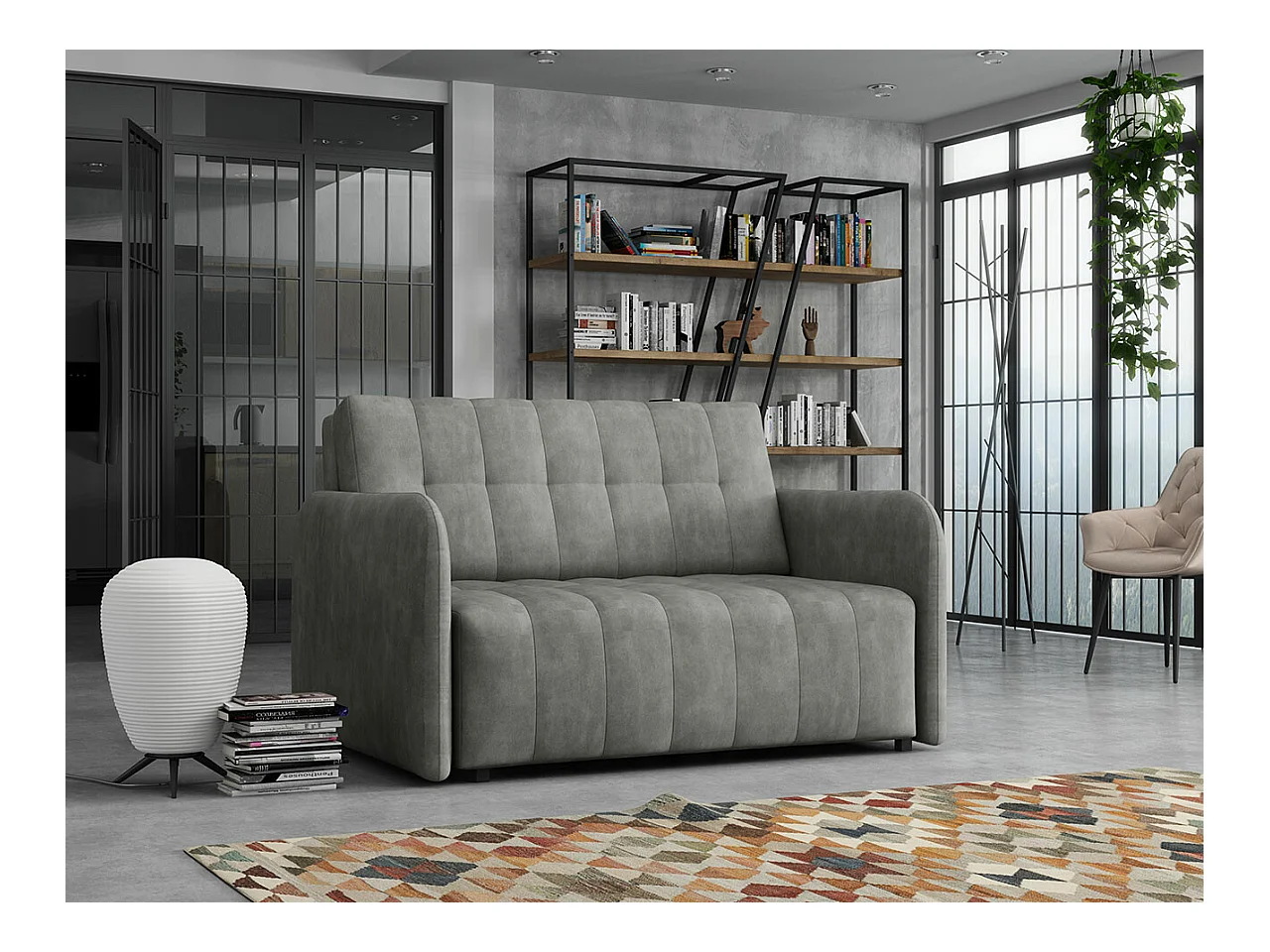 Canapé convertible Columbus 177, Boîte de literie, 85x125x98cm, Mobilier déjà assemblé