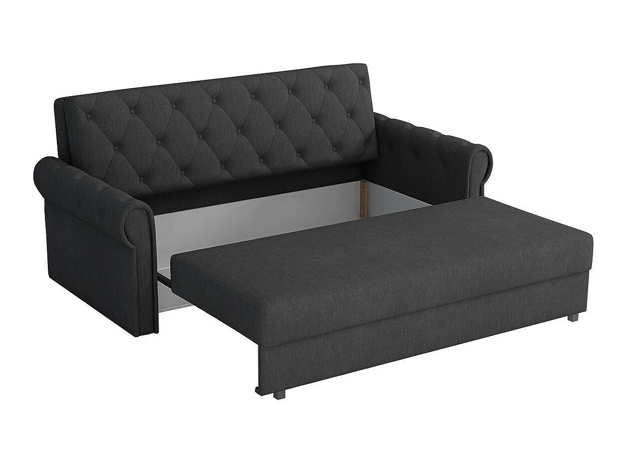 Canapé convertible 3 places en tissu marron COLUMBUS