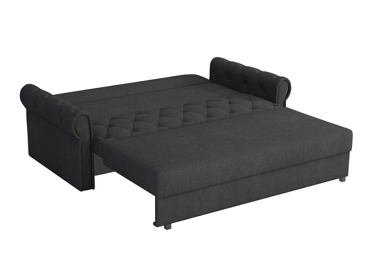 Canapé convertible 3 places en tissu marron COLUMBUS