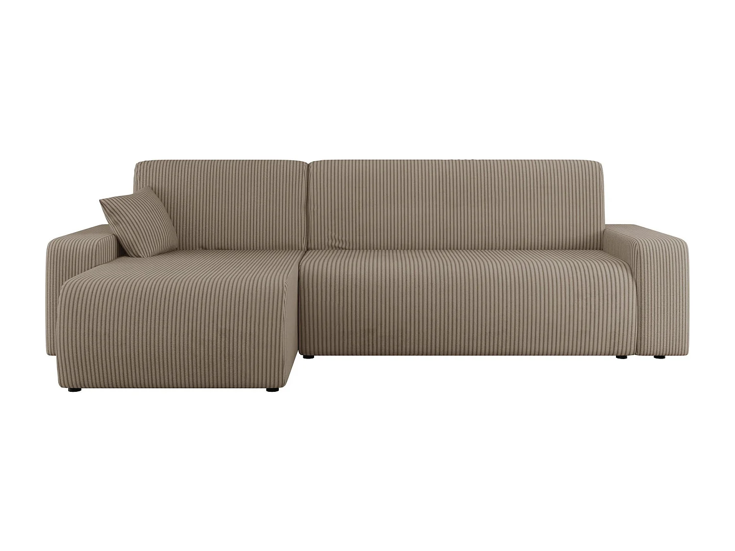 Sofá rinconero Shelton 102, De color marrón claro, Función de descanso, Almacenaje, 244cm