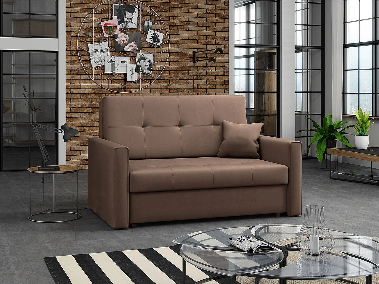 Sofá-cama Columbus 105, Almacenaje, 85x133x98cm, Muebles ya montados