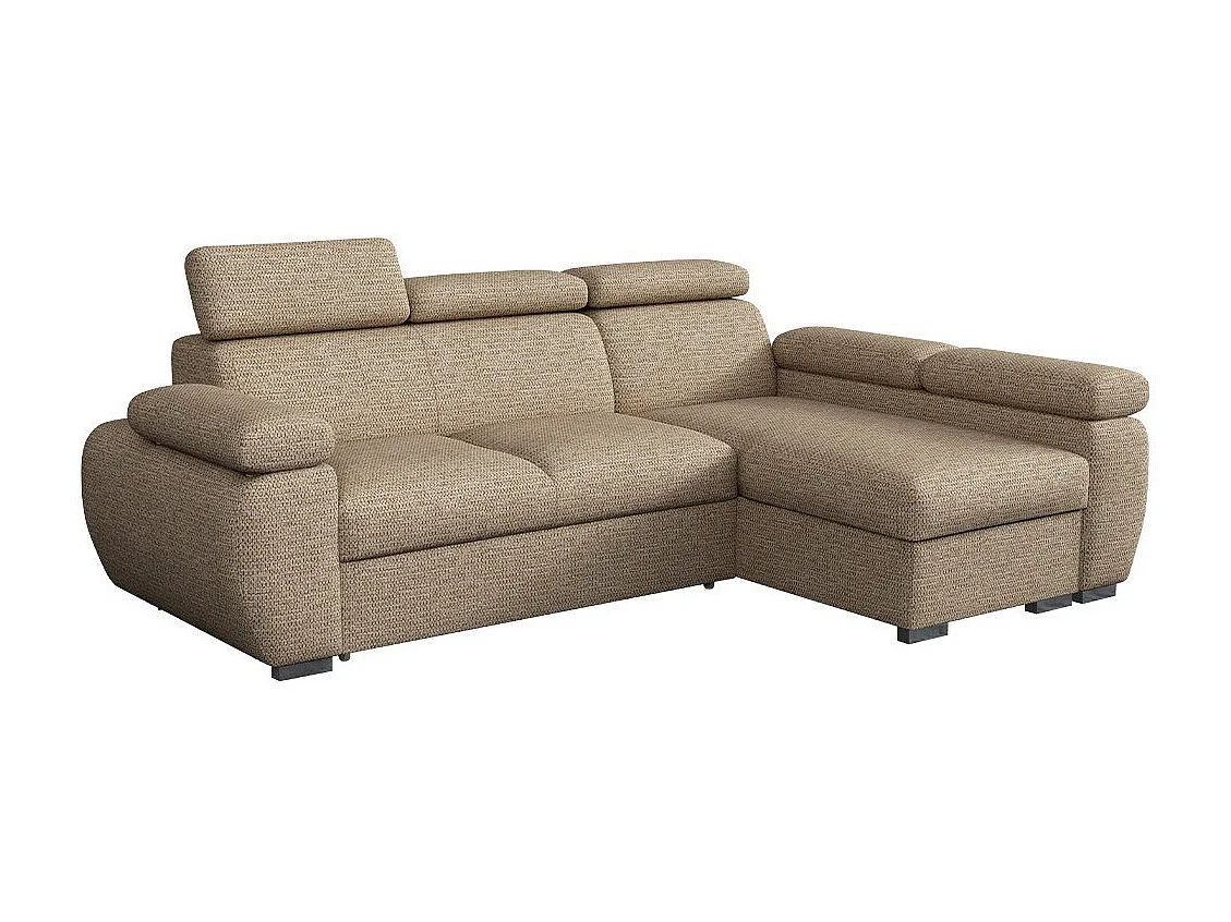 Sofá de canto Columbus 132, Castanho claro, Funcionalidade de dormir