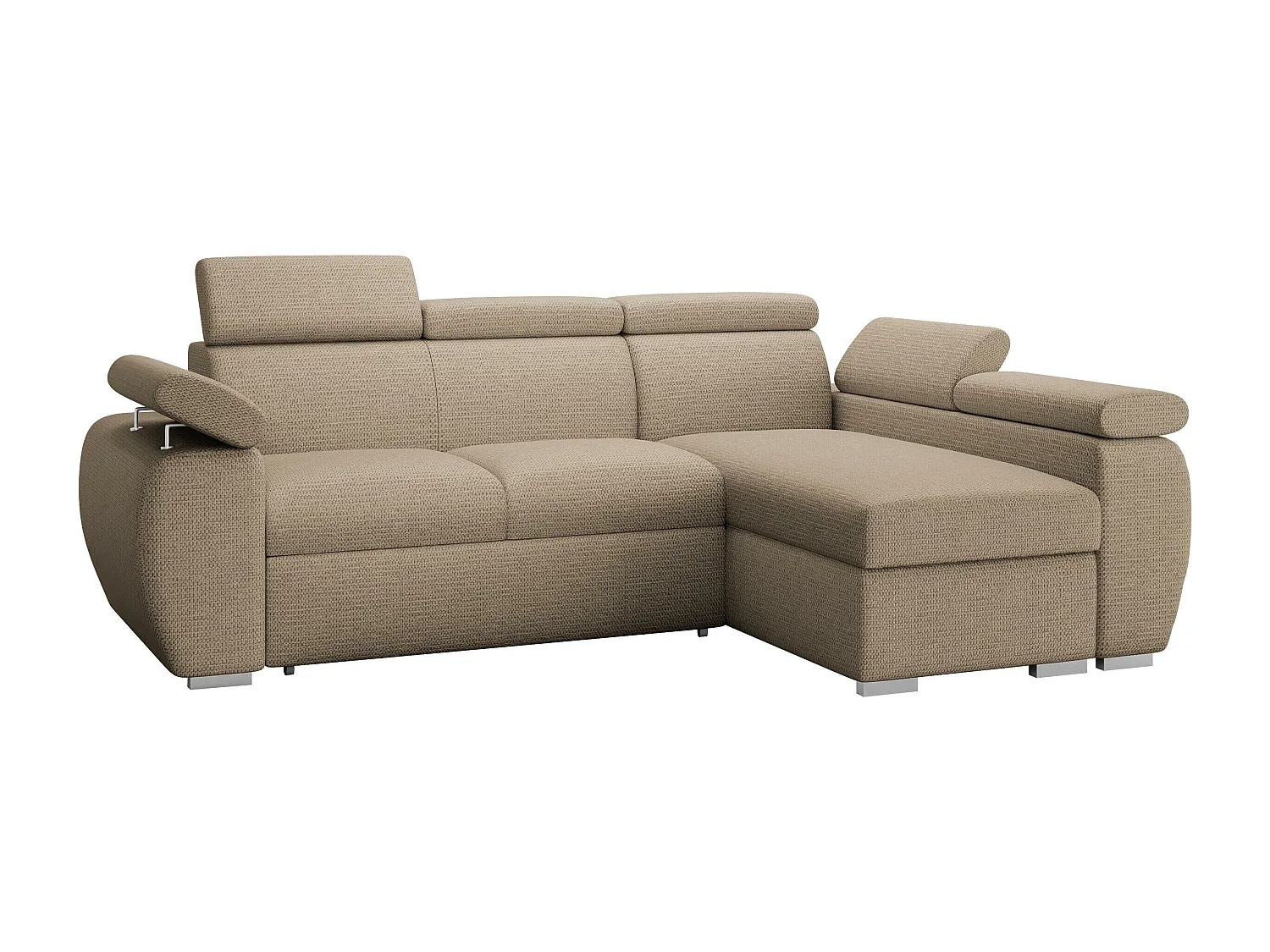 Canapé d'angle Columbus 132, Brun clair, Disponible, 255x170x85cm