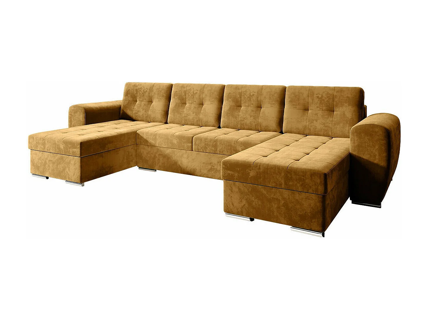 Canapé d'angle Arvada 117, Jaune, Fonction de couchage, Boîte de literie, 326x157x97cm