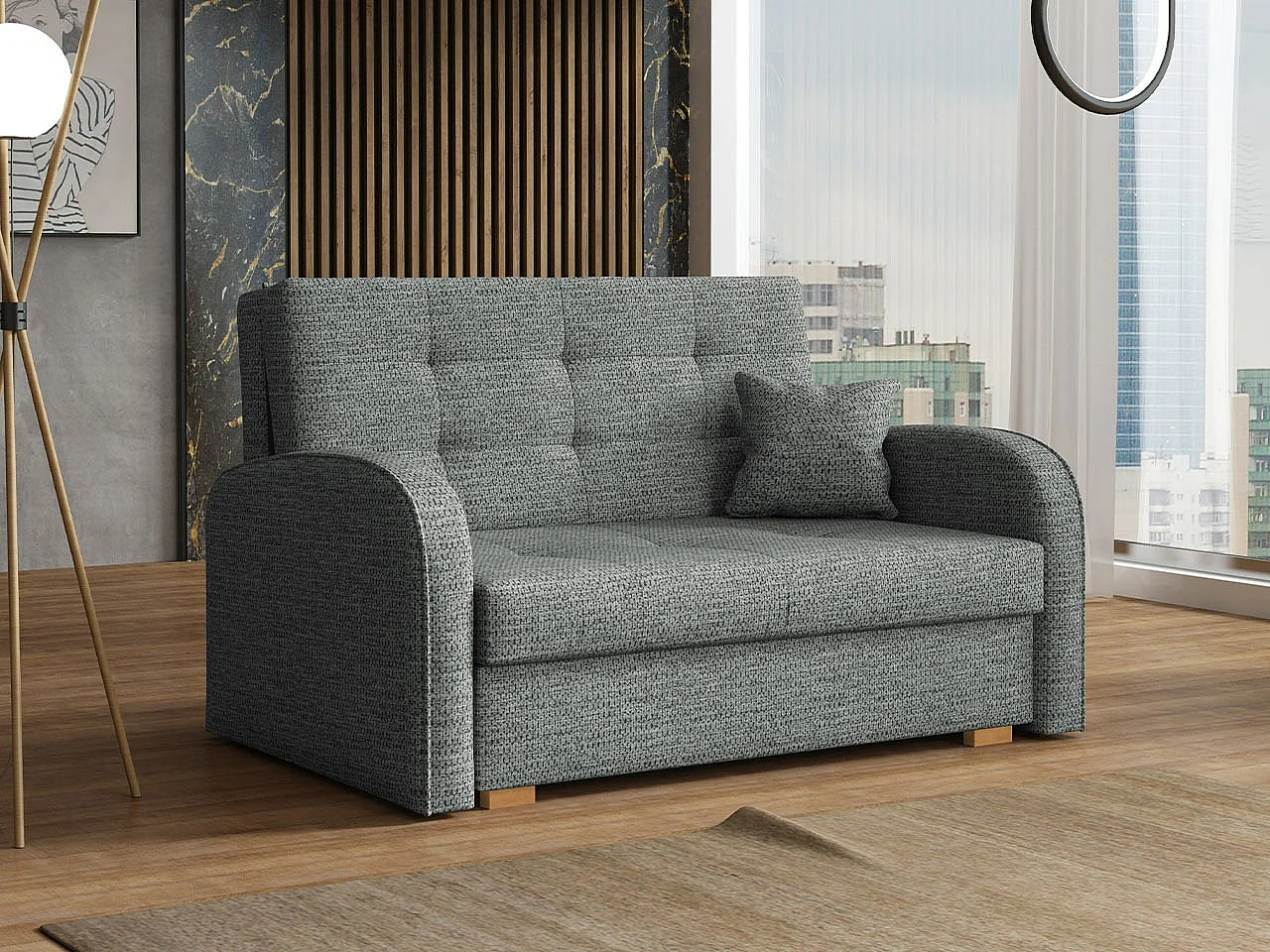 Sofá-cama Columbus 115, Almacenaje, 85x133x98cm, Muebles ya montados