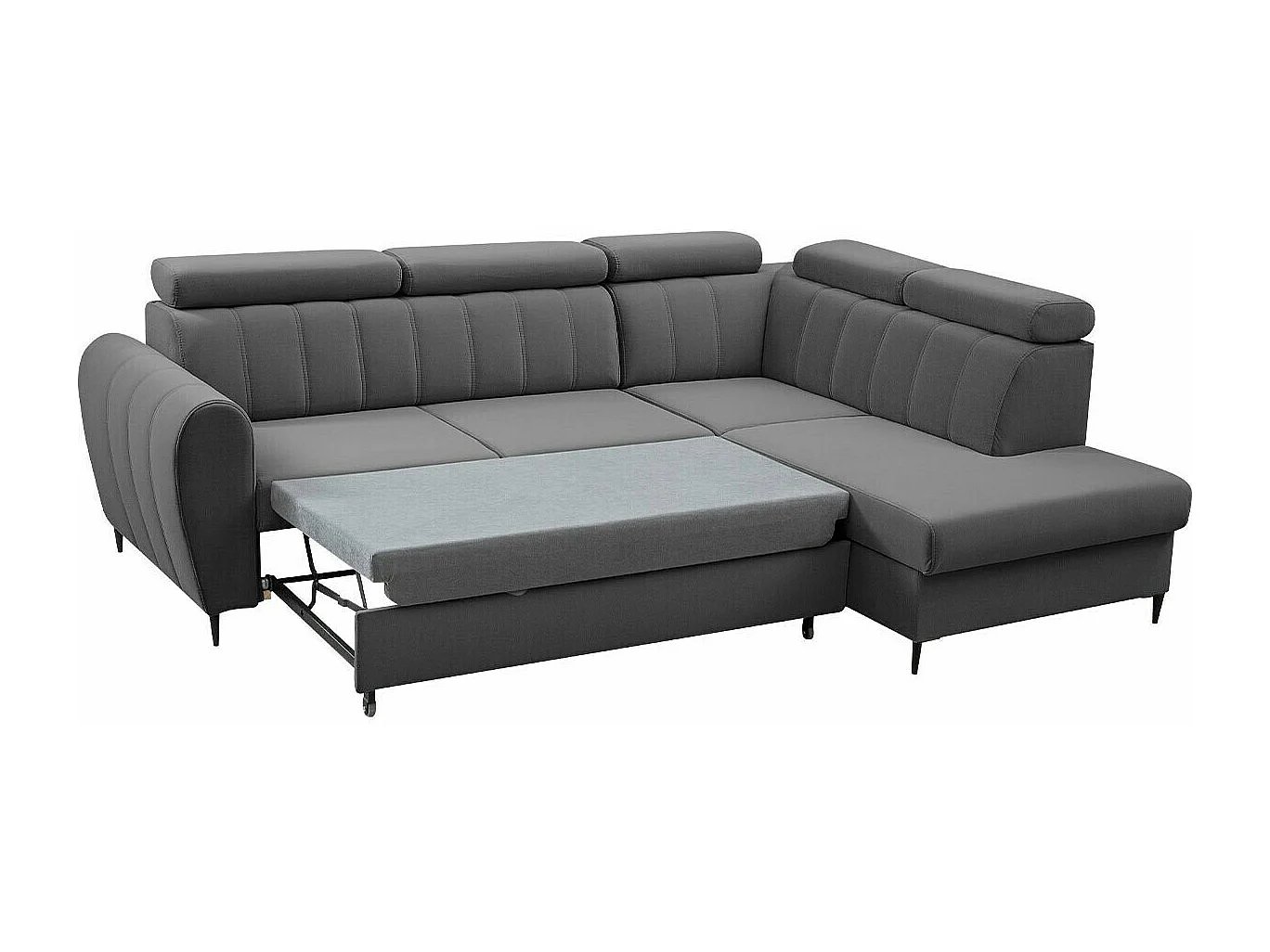 Sofá de canto Temple 125, Castanho claro, Funcionalidade de dormir