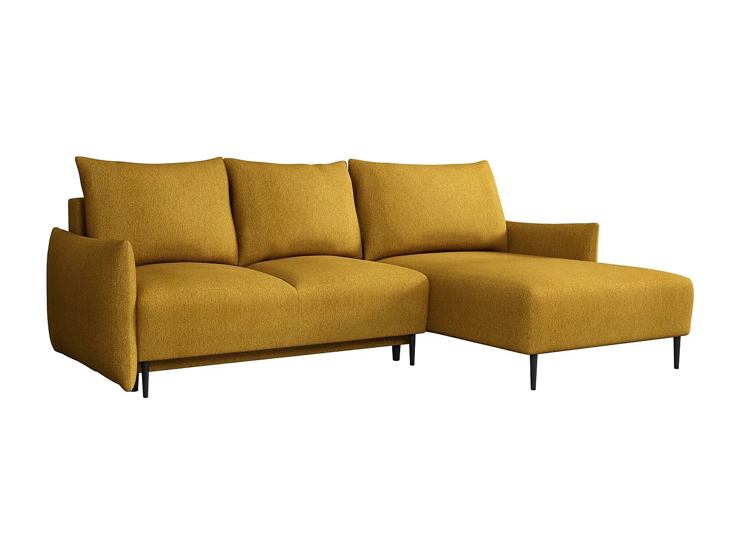 Sofá rinconero Columbus 224, Amarillo, Función de descanso, Almacenaje, 240x160x88cm