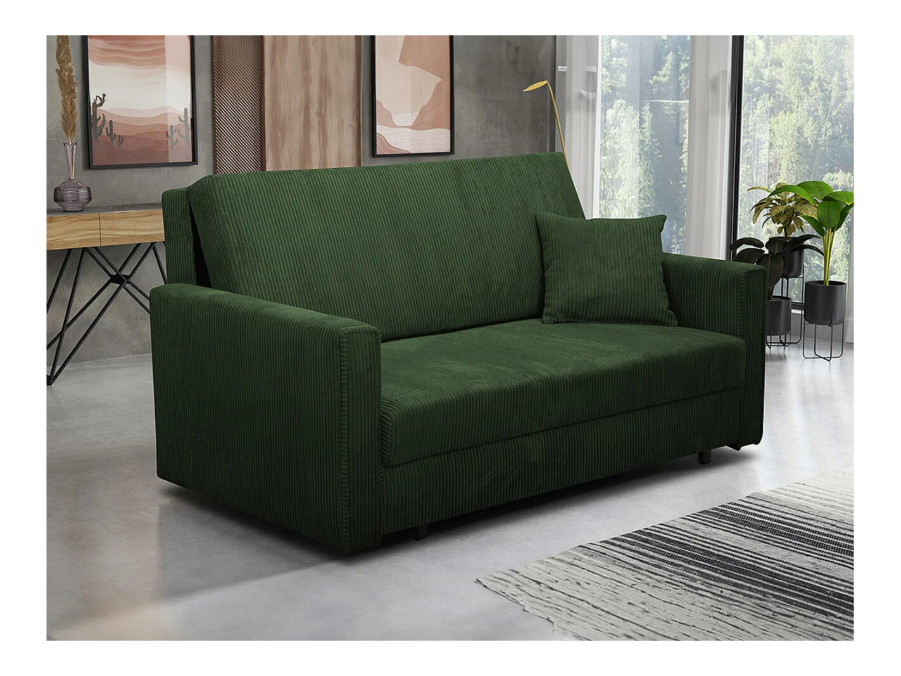 Canapé convertible Columbus 188, Boîte de literie, 85x153x98cm, Mobilier déjà assemblé