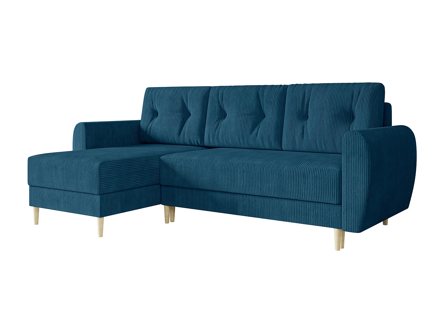 Canapé d'angle Memphis 139, Bleu, Disponible, 234x139x95cm