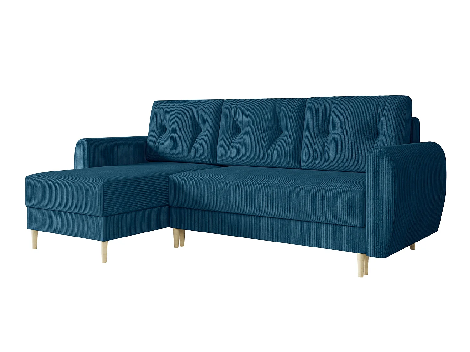 Sofá rinconero Memphis 139, Azul, Función de descanso, Almacenaje