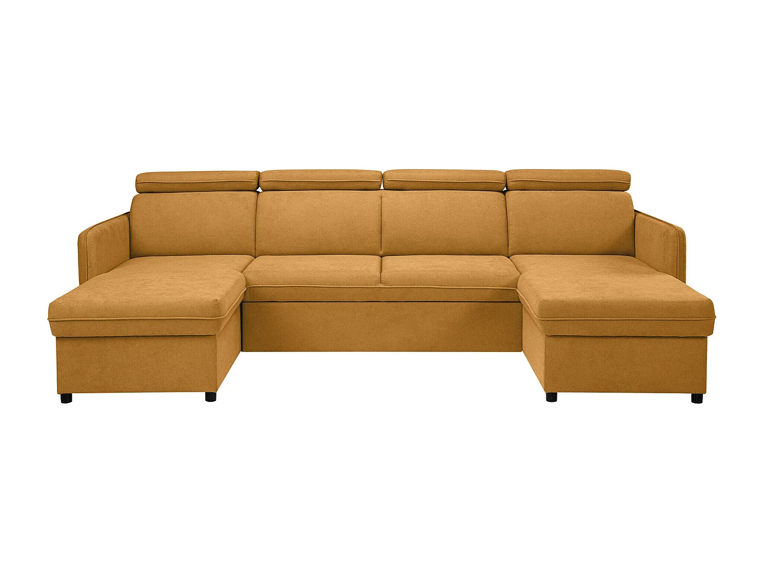 Divano angolare Temple 130, Giallo, Con, 284x166x84cm