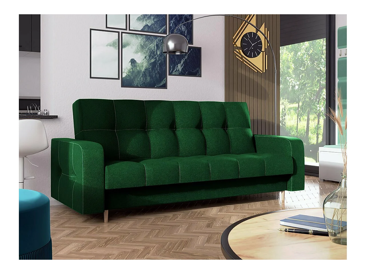 Sofá-cama Edinburg 106, Almacenaje, 98x223x93cm