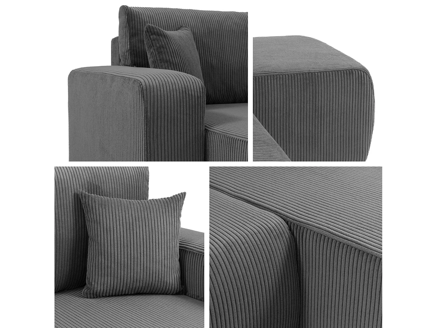 Sofá de canto Shelton 103, Cinzento, Funcionalidade de dormir