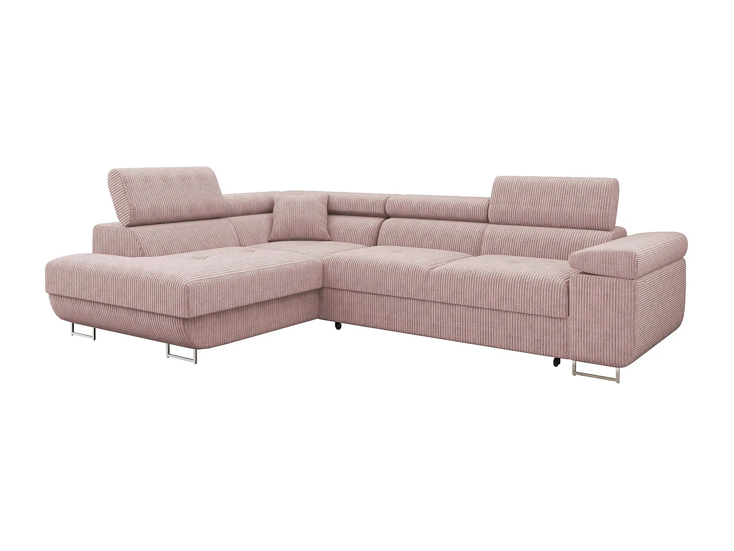 Ecksofa mit Schlaffunktion und Bettkasten - 274x203x70-90 cm - Poso 52 - Seite: Links - Torezio Cord