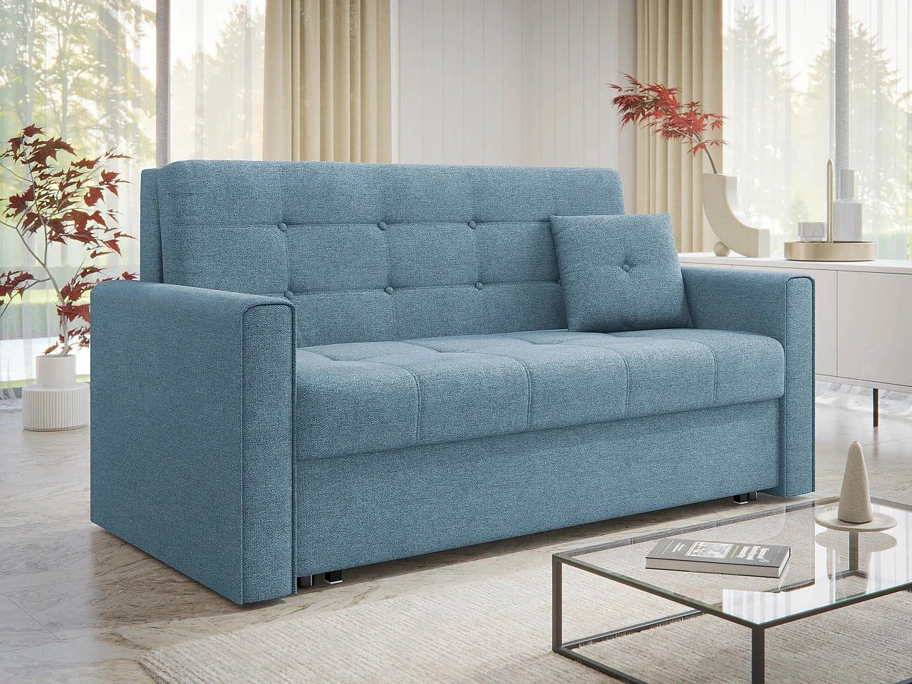Canapé convertible Columbus 102, Disponible, 85x153x98cm, Mobilier déjà assemblé