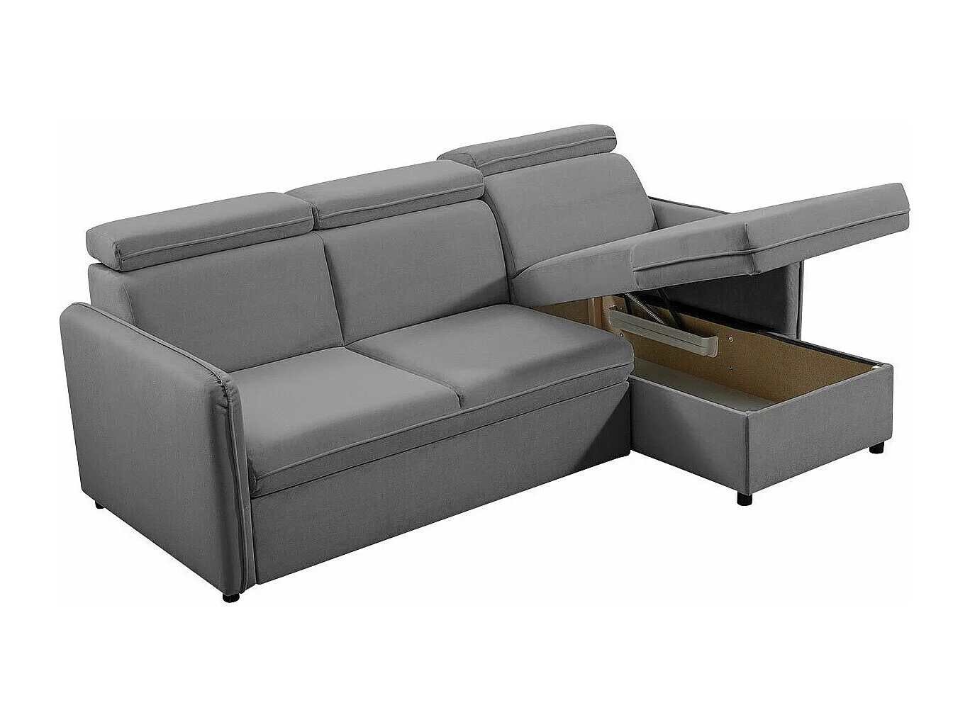 Canapé d'angle Temple 127, Gris, Disponible, 220x140x84cm