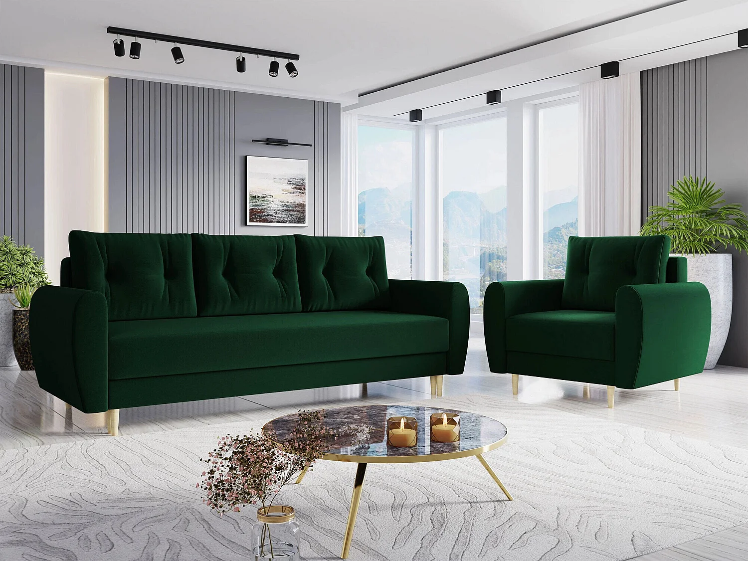 Canapé convertible Memphis 143, Boîte de literie, 95x227x82cm