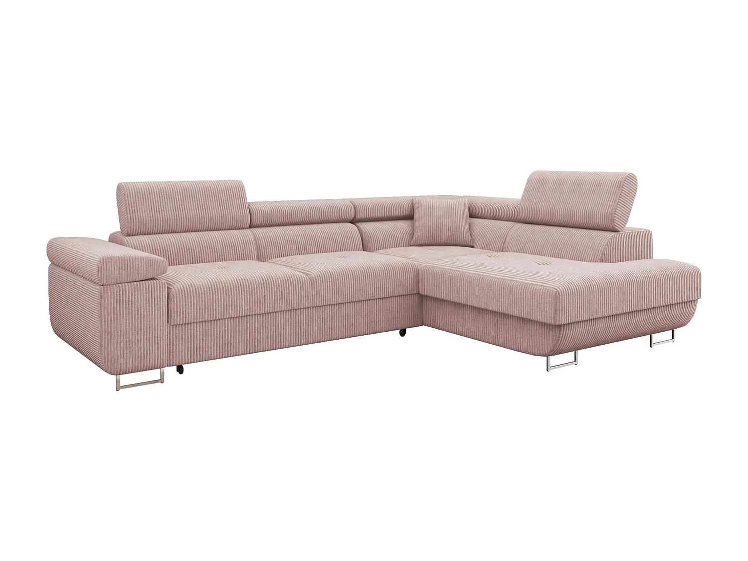 Sofá rinconero Comfivo Vinetum, Rosa, Función de descanso, Almacenaje, 274x203x70cm